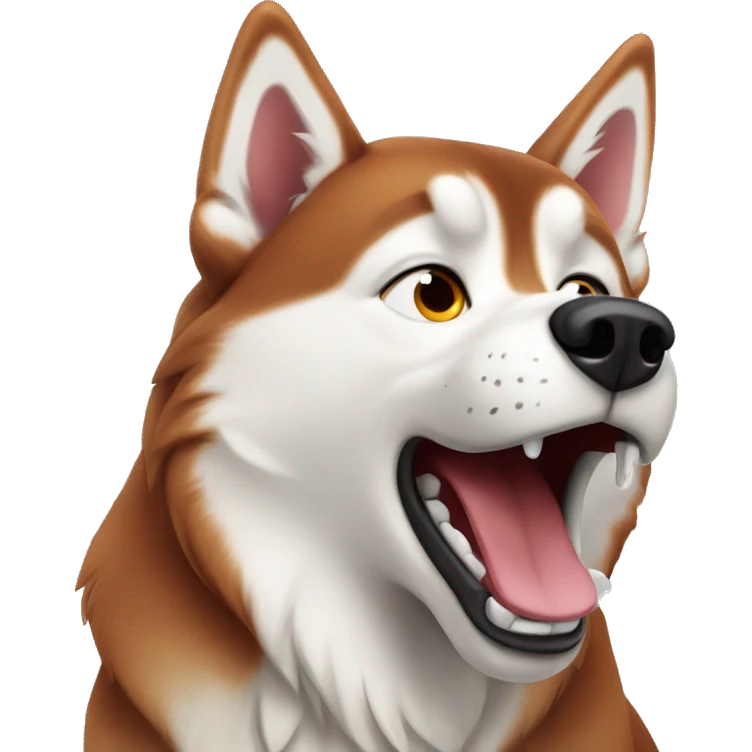 Red Siberian husky howling emoji