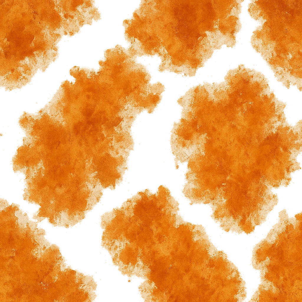 seamless orange rust stain texture, painterly, organic, patchy, no background, not vector, not icon, texture for overlay use emoji
