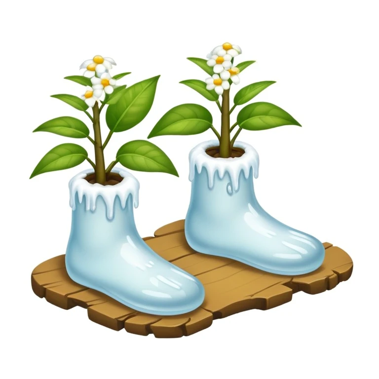 due piante dei piedi ricoperte di linfa bianca emoji
