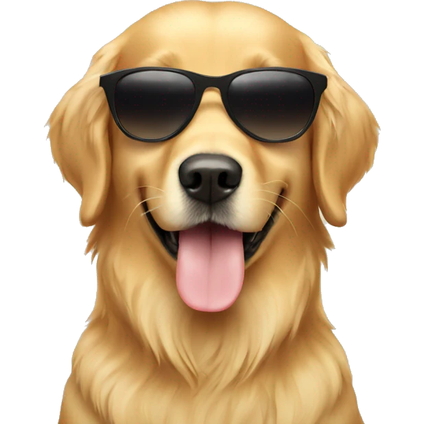 Golden Retriever with sunglasses  emoji