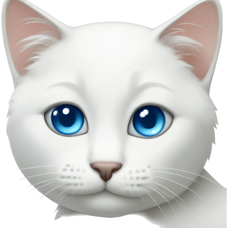 White cat with blue eyes  emoji