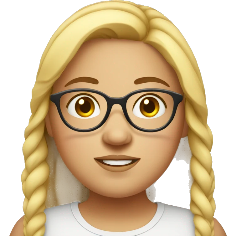 chubby girl wear eyeglasses emoji