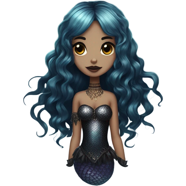 goth mermaid hime girl emoji