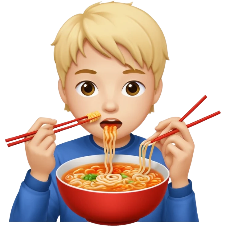 student eating ramyun emoji
