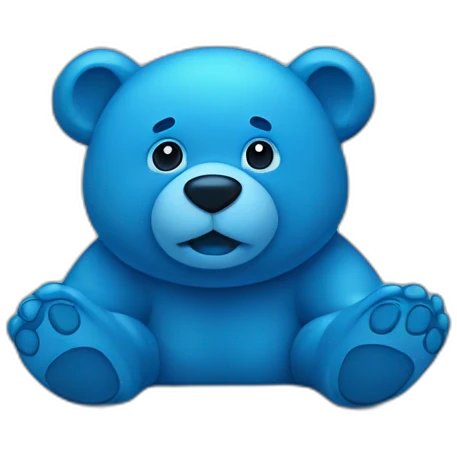 All blue bear, solid blue emoji