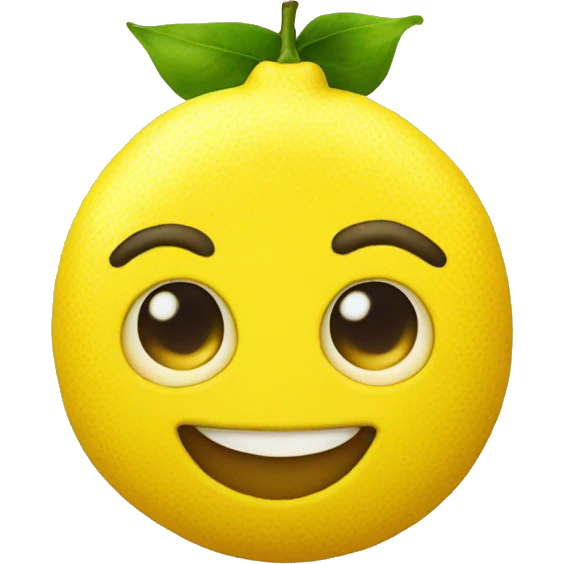 A lemon with heart happy eyes emoji