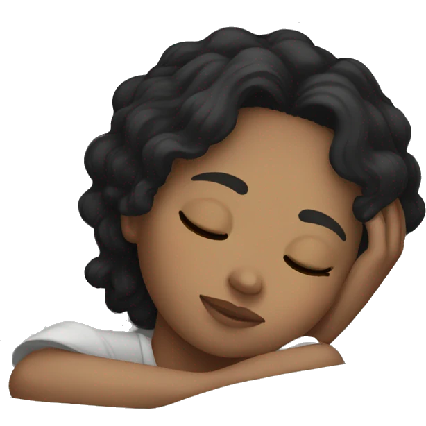 black hair white girl sleeping emoji