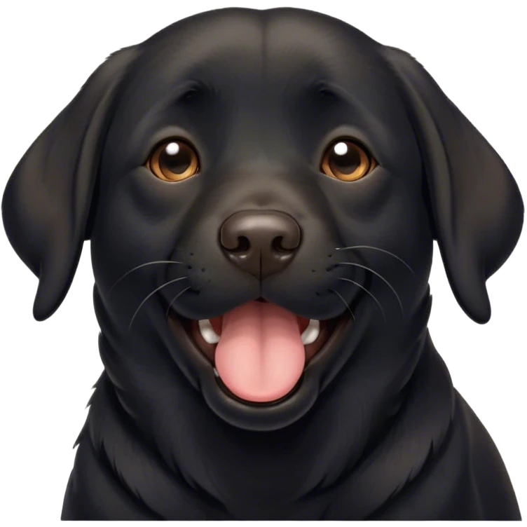 Cinematic Cute Yawning Black Labrador Portrait Emoji, Head tilted slightly with a dramatic, wide-open yawn, showcasing a smooth black Fur with a velvety texture, floppy ears slightly drooping, round brown eyes barely open in drowsy contentment, Simplified yet irresistibly adorable features, highly detailed, glowing with a soft, cozy glow, high shine, relaxed yet expressive, stylized with a touch of whimsy, bright and endearing, soft glowing outline, capturing the essence of a sleepy yet affectionate companion, so drowsy it feels like it could stretch out of the screen and curl up for a nap! emoji