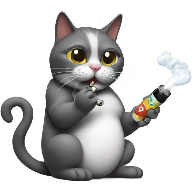 cat hitting a vape emoji