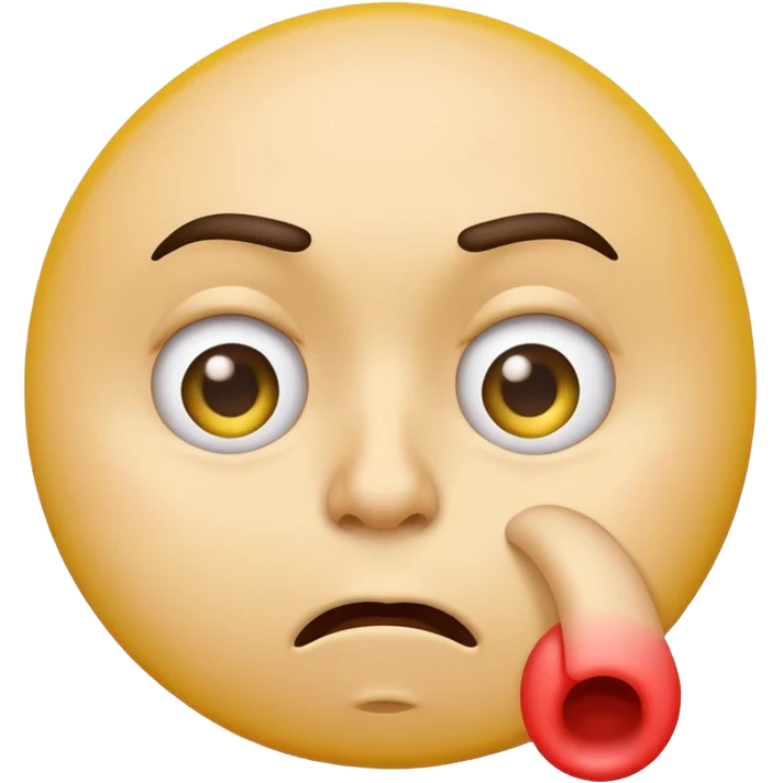 Create an regular circle emoji that is rolling his eyes and super gross make it yellow picking his nose too emoji