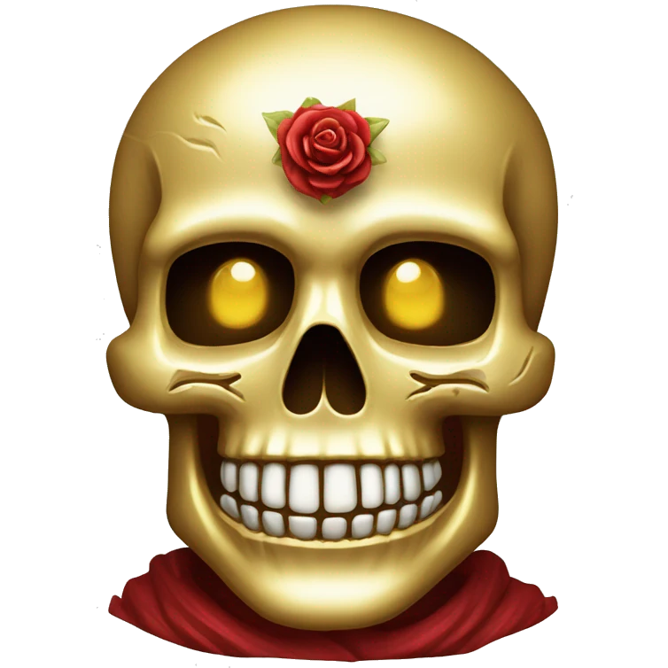 Calavera de oro que bota sangre de los ojos emoji