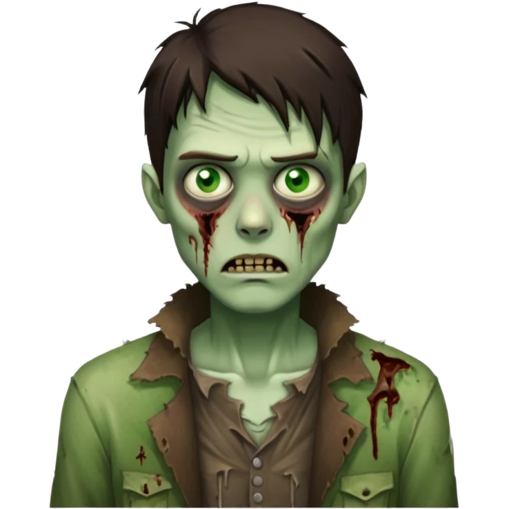 pretty brunette zombie man emoji