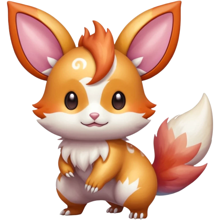  Shiny iridescent light warmly colored reddish-orange-gold-gradients neon vibrant colorful pastel flourishing flurry fuzzy Minccino-Pachirisu-Furret-Palkia-Meloetta-Noibat-fusion-animal-Fakémon-hybrid-creature, by griffsnuff emoji