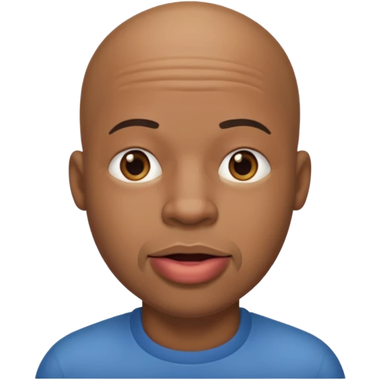 Bald black man drooling  emoji