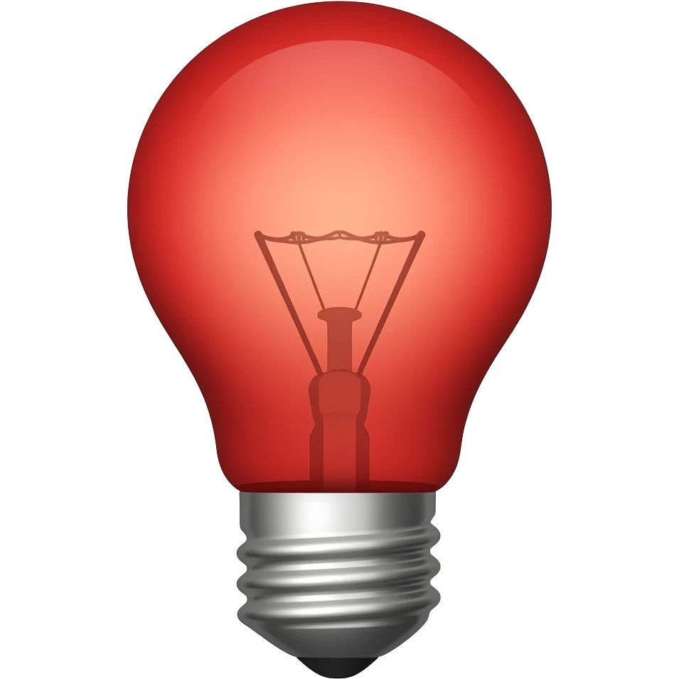 Lampara de ampolleta roja en un fondo blanco emoji