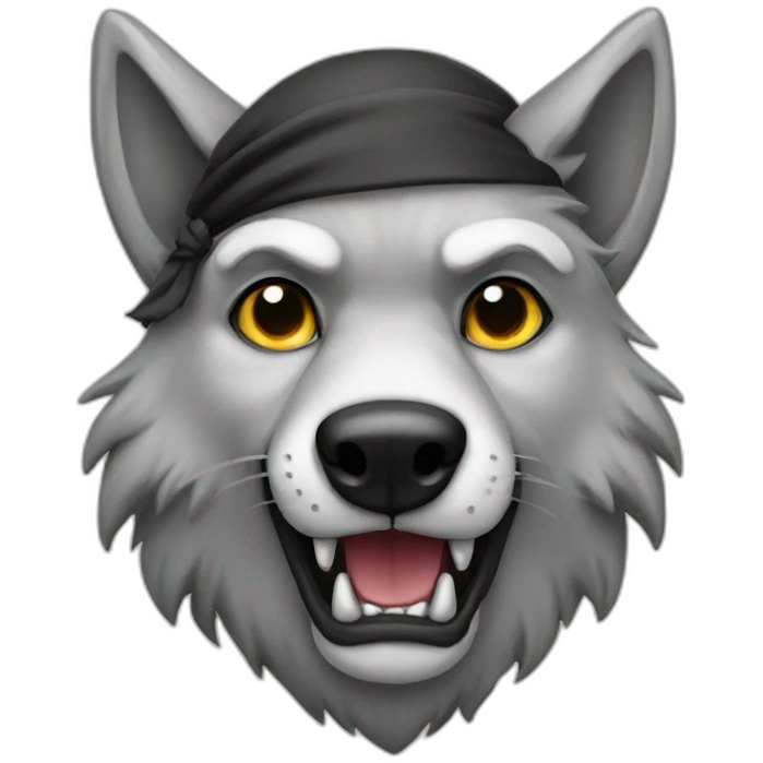 Wolf pirate emoji