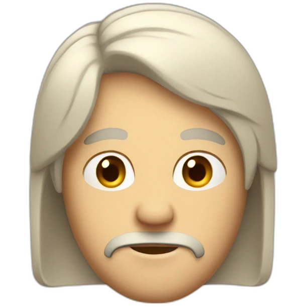 Man with a mid long withe hair with a pencil in his hand emoji