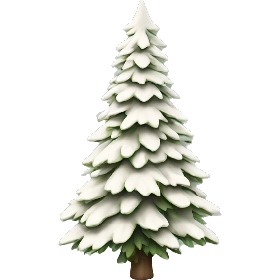 Realistic isolated off white fir christmas tree   emoji