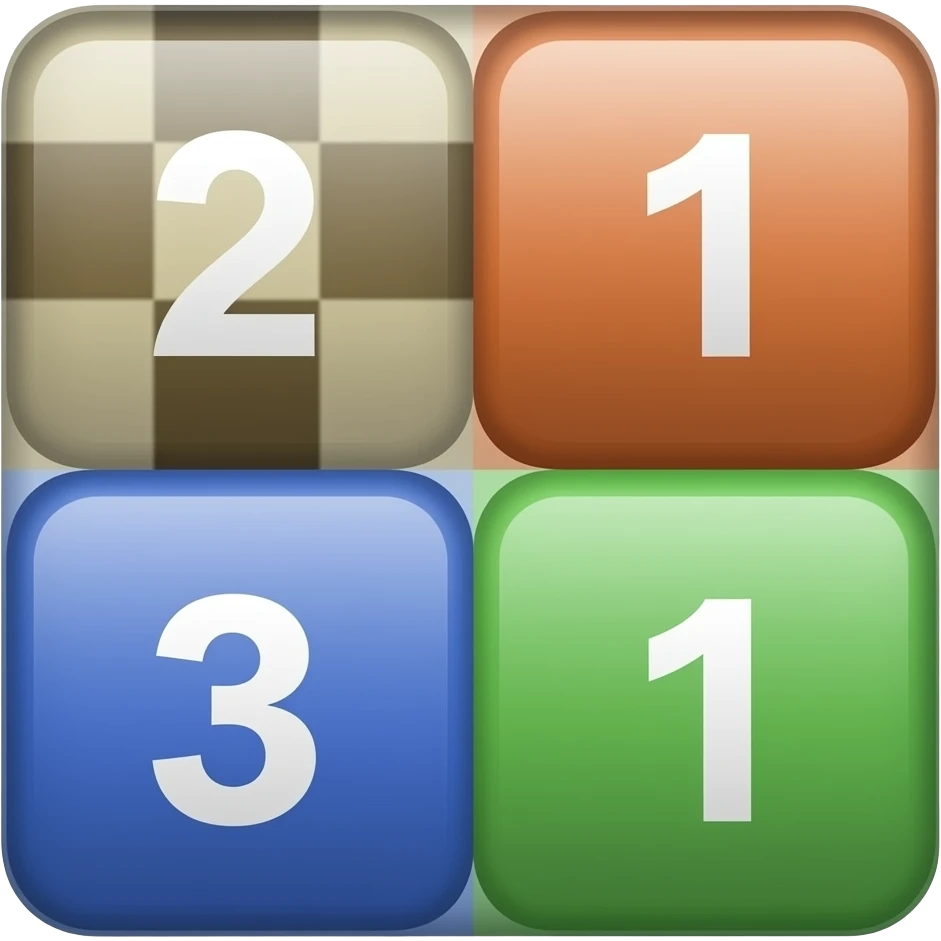 creer un logo avec damier mais que 4 carre couleur ps1 emoji