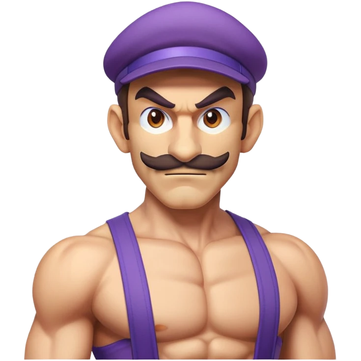 Waluigi with abs emoji