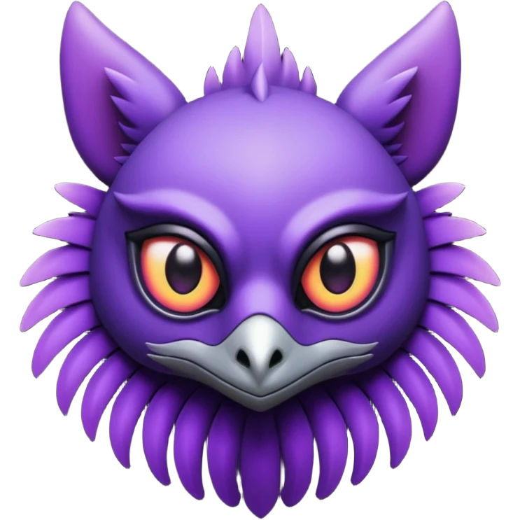 black gothic Trico-hybrid-creature dark purple emoji