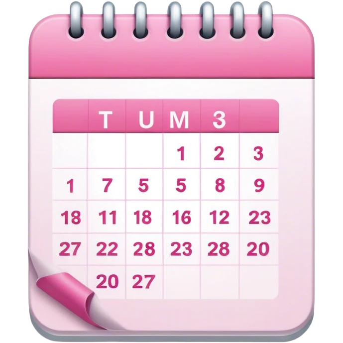 Pink and white calendar no dates emoji