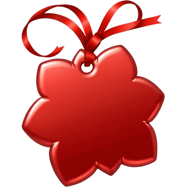 glitter red tag emoji