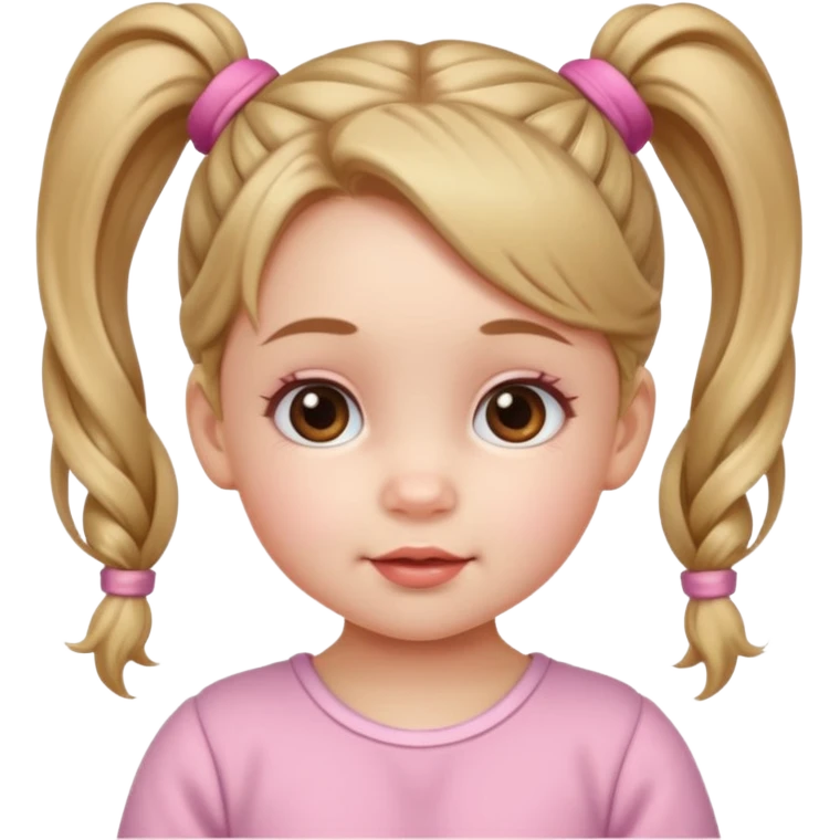 baby girl with ponytails hairstyle  emoji