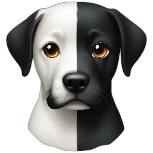 Black Laborottie with white neck stripe emoji