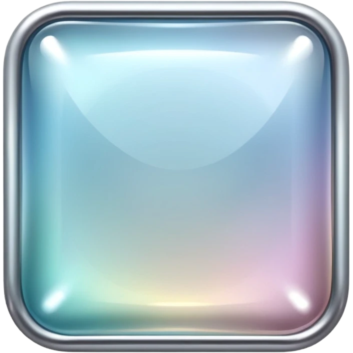 Sparkly glossy Pastel silver glass square emoji