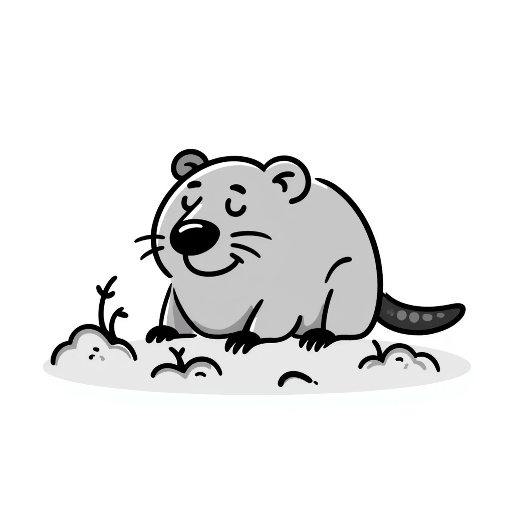 a hand drawn doodle of a mole emoji