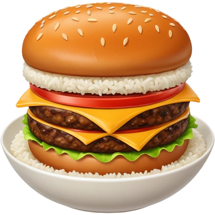 I want a burger patty without bun, lettuce, cheese, tomato, etc on a bowl of rice.  emoji