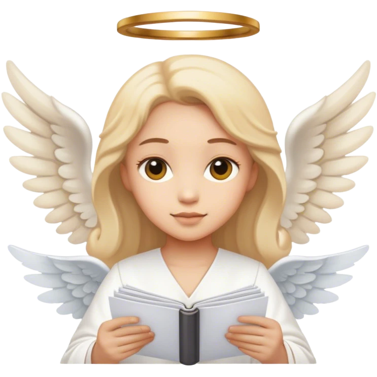 angel with balance sheet emoji