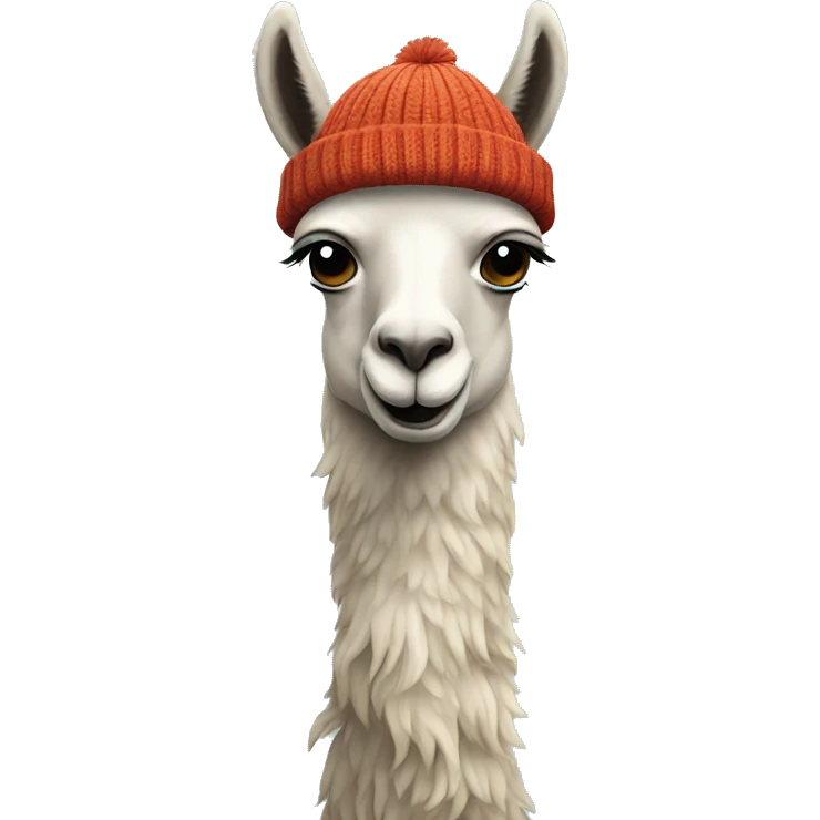 Llama with a beanie  emoji