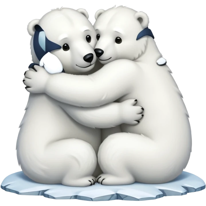 two polar bears hugging emoji