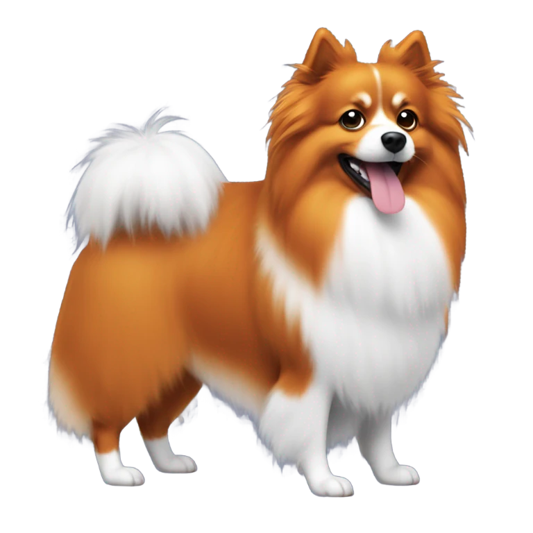 Two spitz one black and white and the other orange emoji