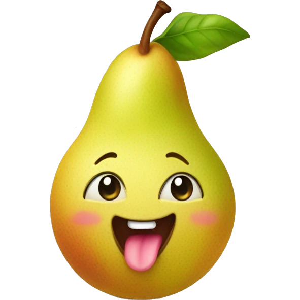 cute pear with tongue out emoji