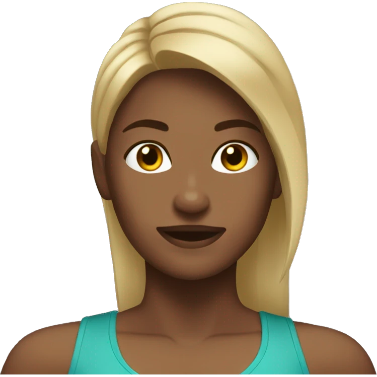 Dark blond girl gym emoji