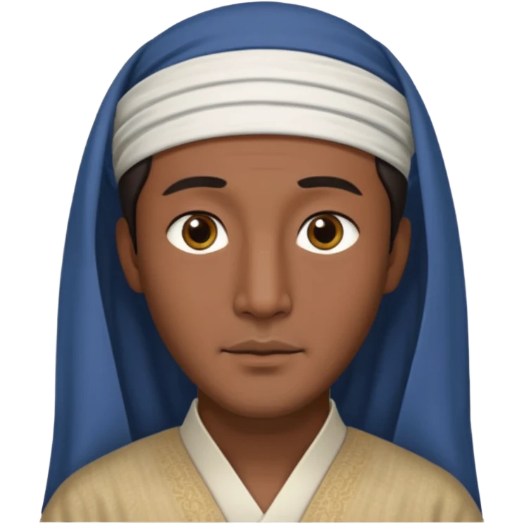 한국 사람인데 얼굴이 길고 아랍상에 피부톤이 까만 남자 emoji