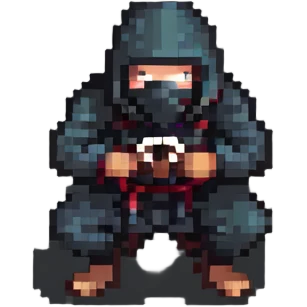 masked ninja crouching emoji