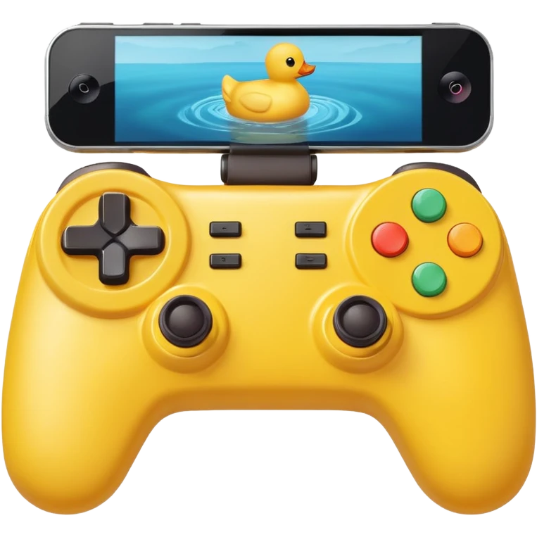 Rubber ducky playing first person shooter game emoji