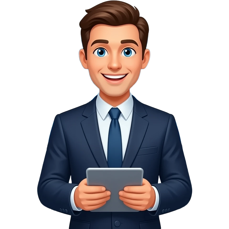 Happy young male trader emoji