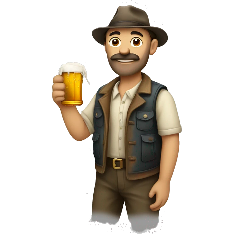 Romanian with beer and cigarete in hand emoji