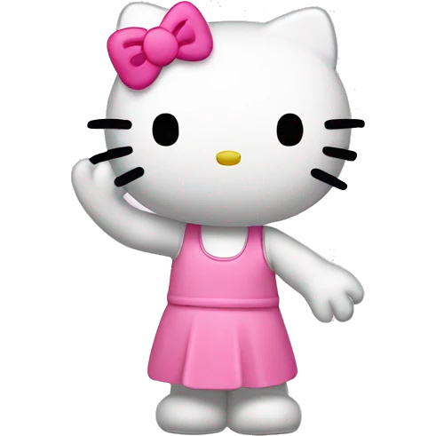 Hello kitty waving  emoji
