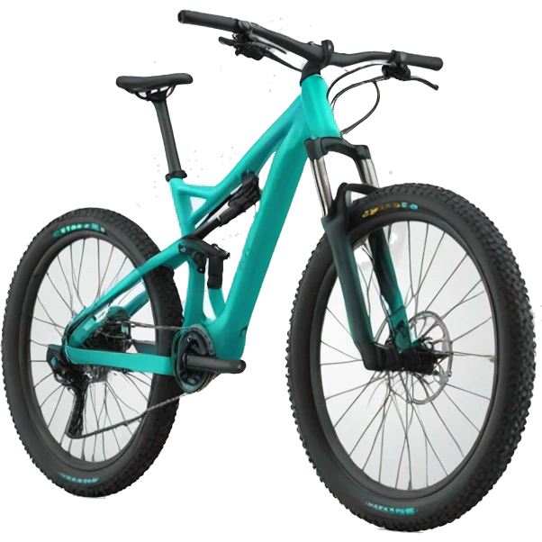 Teal full suspension mountain bike emoji