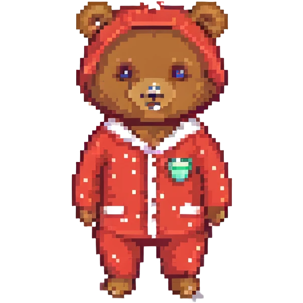 A bear in red pajamas emoji