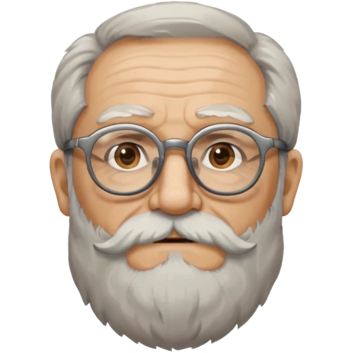 old man with big, scruffy beard wearing glasses emoji