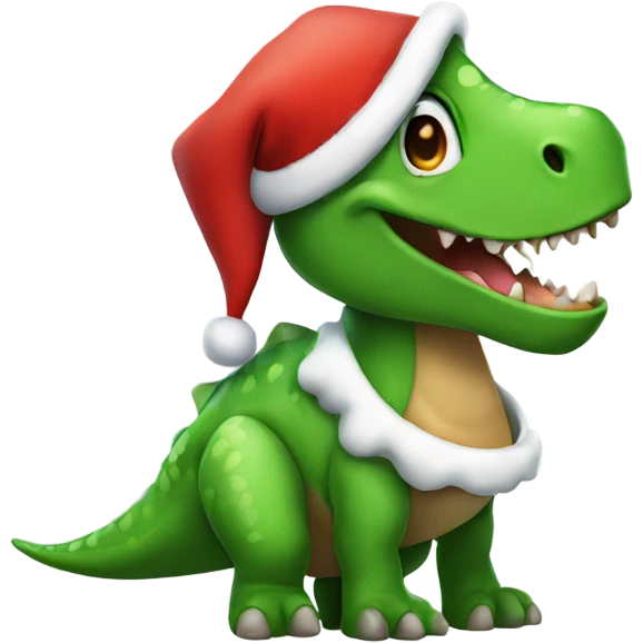 Dinosaur in Santa Claus outfit  emoji