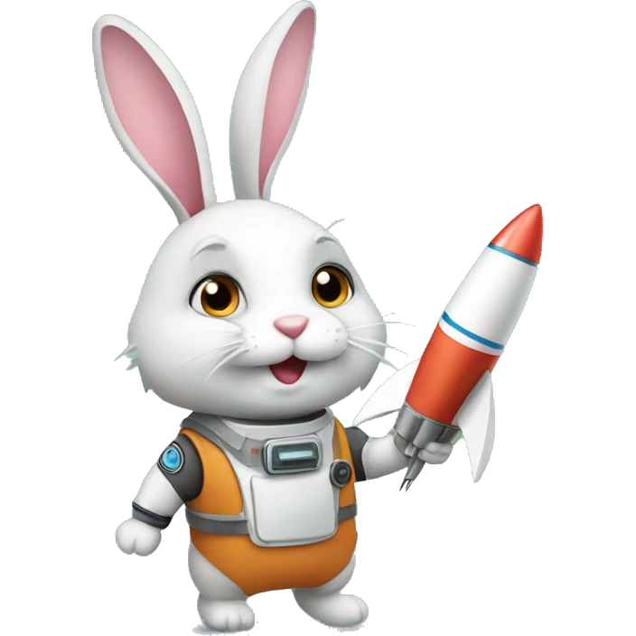 Bunny With Rocket emoji