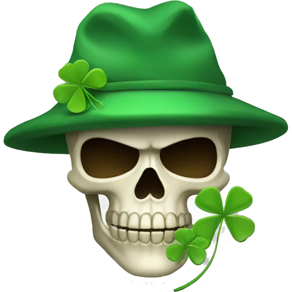 a hooded skull soldier with 4 leafed clover emoji